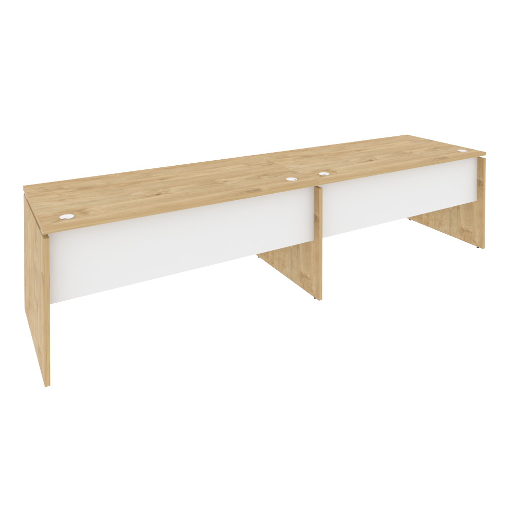 Оникс Рабочая станция O.RS-2.4.8 Тиквуд Светлый/Белый Бриллиант 3160*800*750