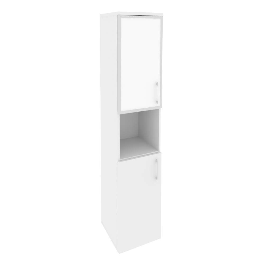 Оникс Шкаф высокий узкий левый O.SU-1.4 R (L) white Белый Бриллиант/Стекло White 400*420*1977