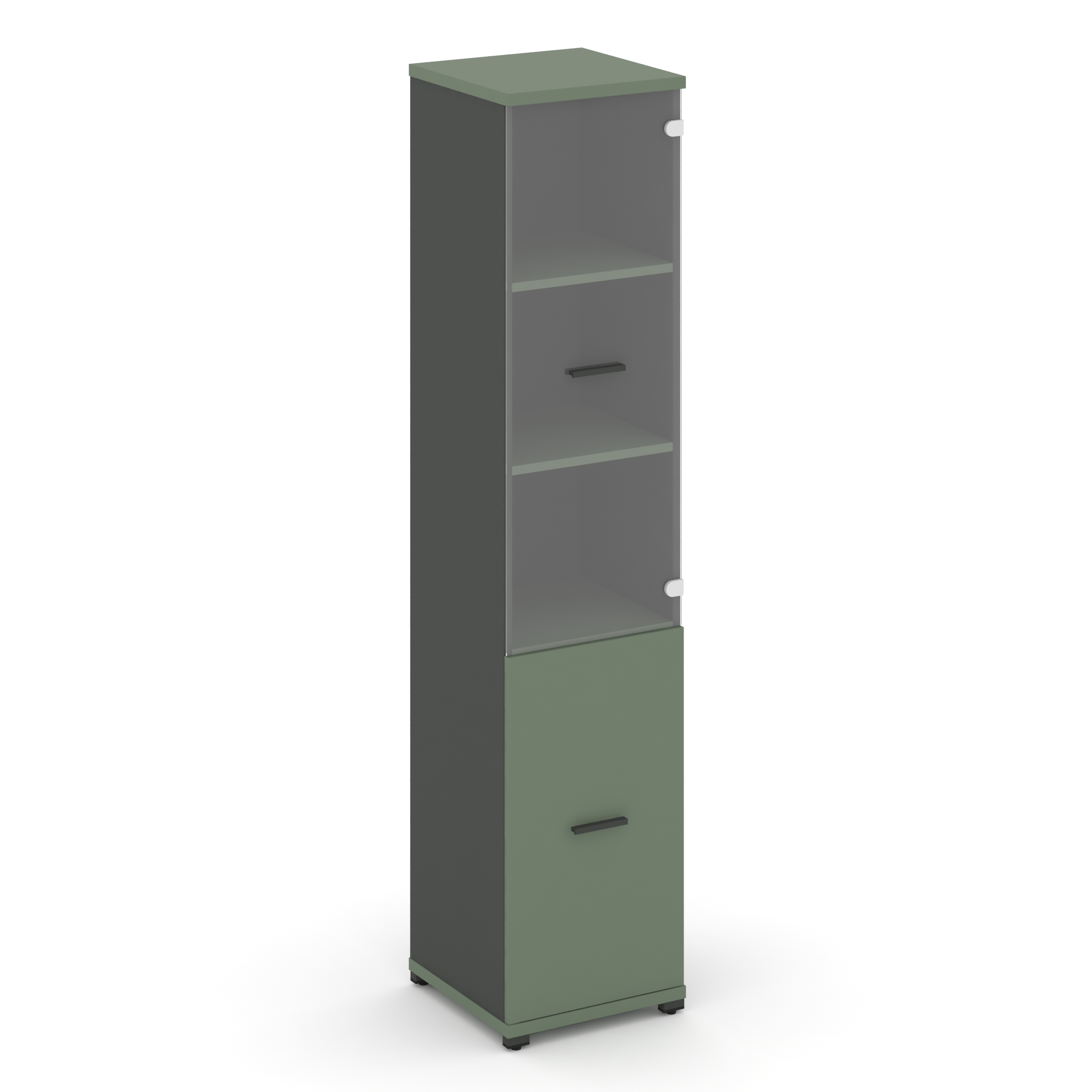 Концепт Шкаф 1 узкая секция, 5 ниш CN.STU.E-512 SP A Кобо/Антрацит/Металл Антрацит/Прозрачный 420*42
